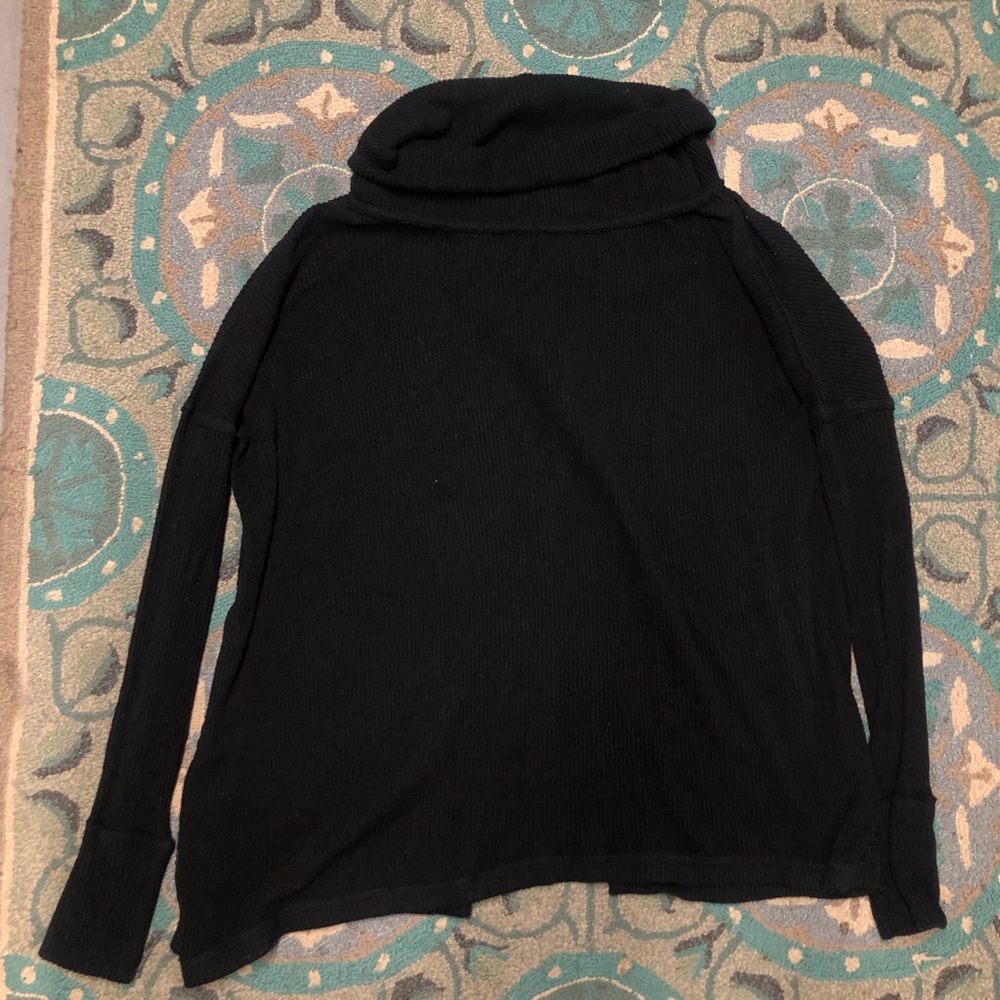 We The Free Black Cowl Turtleneck Sweater